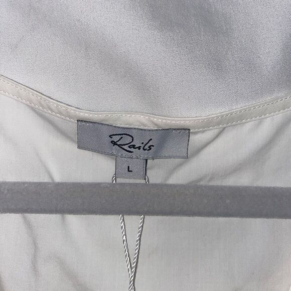 Rails NWT Savi Cotton Blend Peplum Blouse White Size L - Picture 9 of 16